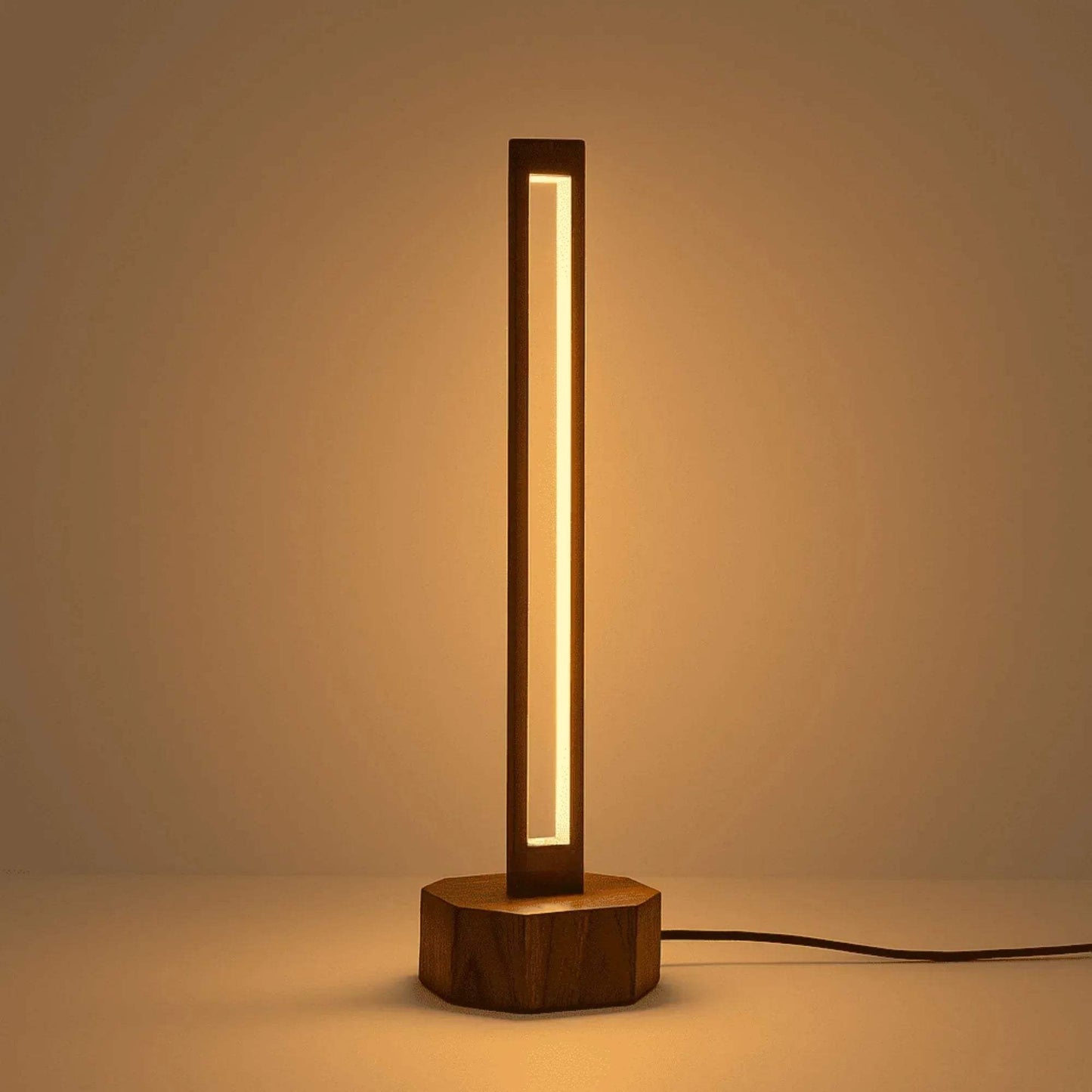 Wooden Compact Floor Lamp – Subtle Charm with Small Hollow Rod Design - NixWoods