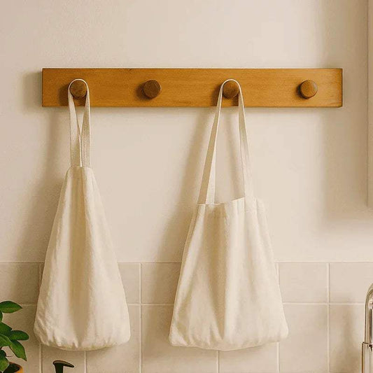 Teak & Sheesham Wall Hook Rack – Elegant Wooden Hanger for Entryways, Towels & Coats - NixWoods