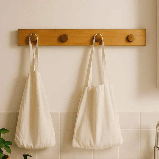 Teak & Sheesham Wall Hook Rack – Elegant Wooden Hanger for Entryways, Towels & Coats - NixWoods