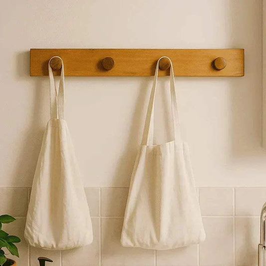 Teak & Sheesham Wall Hook Rack – Elegant Wooden Hanger for Entryways, Towels & Coats - NixWoods