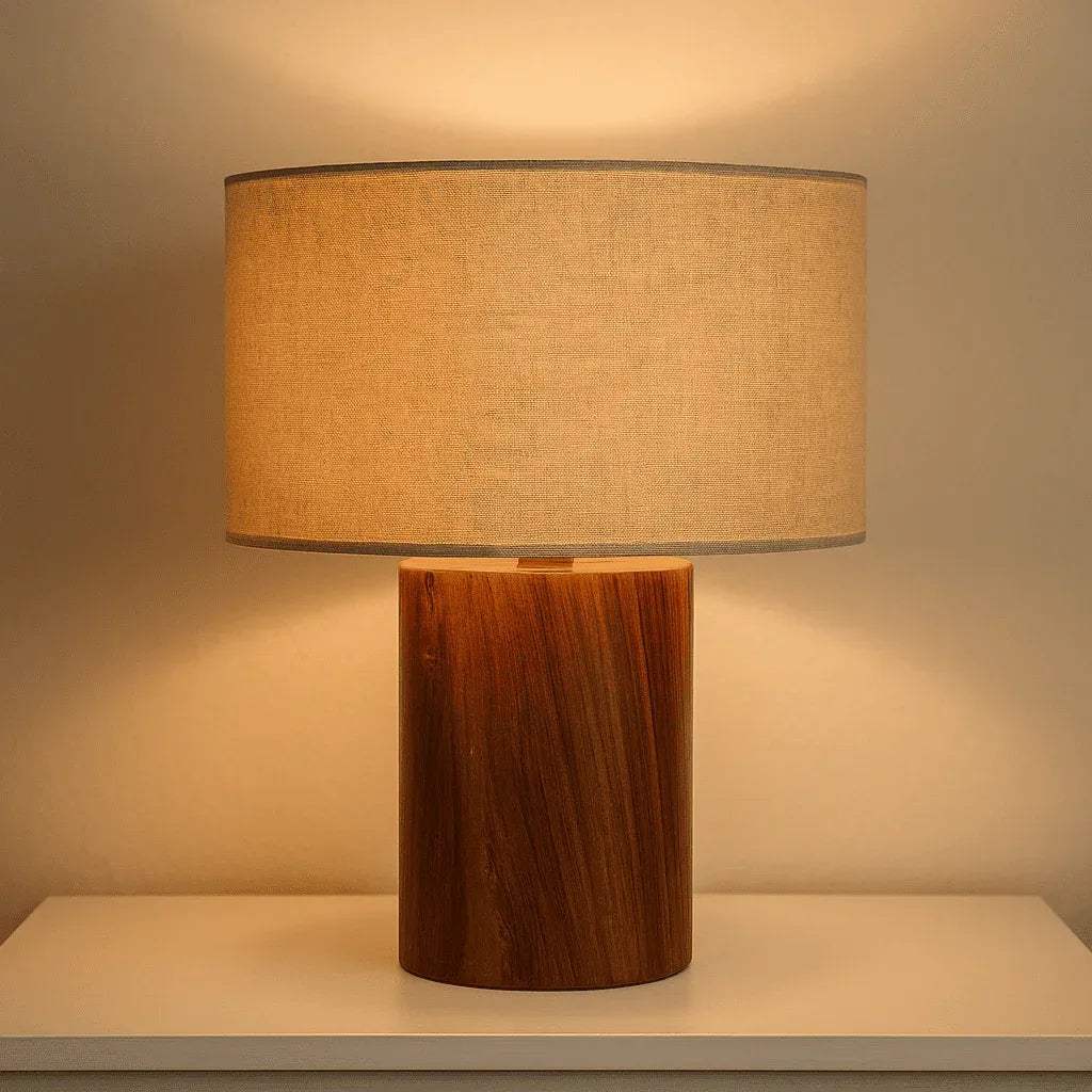 Rosewood Table Lamp - White Shade - NixWoods