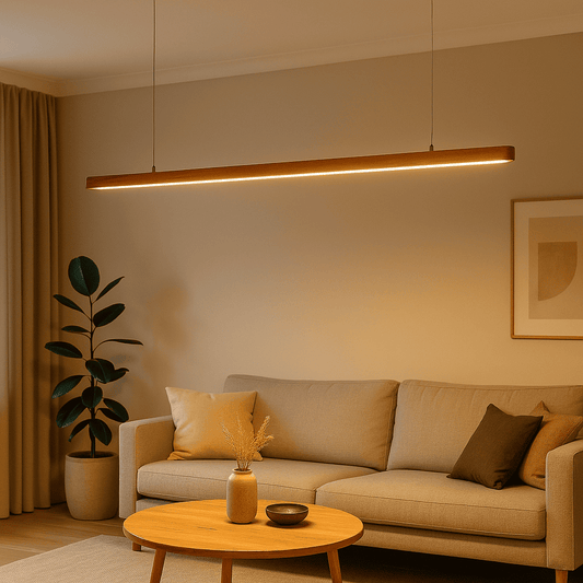 Nordic Pendant Light – Elegant Curved Design for Stylish Interiors - Teak Wood - NixWoods