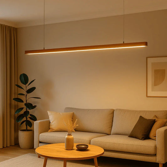 Nordic Pendant Light – Elegant Curved Design for Stylish Interiors - Teak Wood - NixWoods