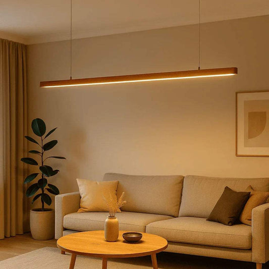 Nordic Pendant Light – Elegant Curved Design for Stylish Interiors - Teak Wood - NixWoods