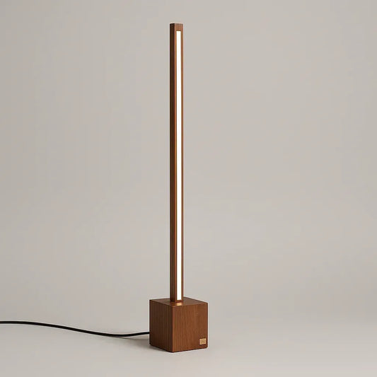 Minimalist Wooden Floor Lamp – Handcrafted Square Rod Design in Solid Rosewood - NixWoods