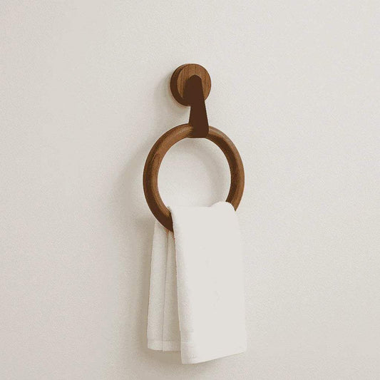 Rosewood Round Towel Hanger – Handcrafted Wooden Ring for Bathroom & Vanity - NixWoods
