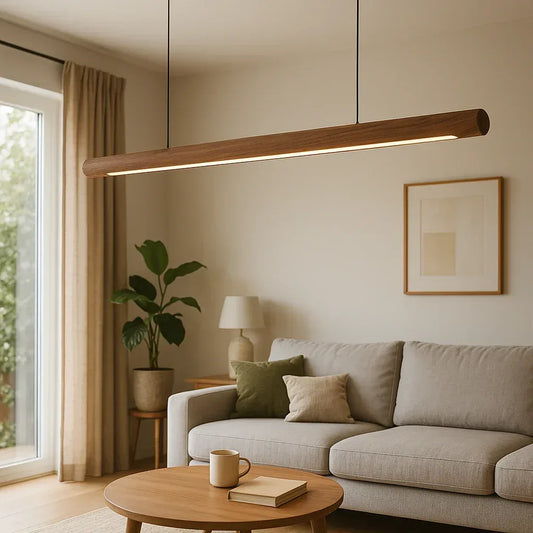 Scandinavian Rosewood Round Pendant Light – Wooden Ceiling Light for Dining & Living Room - NixWoods