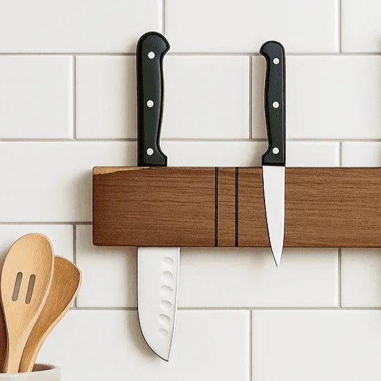 Rosewood Magnetic Knife Holder – Sleek Wall-Mounted Storage - NixWoods