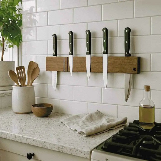 Rosewood Magnetic Knife Holder – Sleek Wall-Mounted Storage