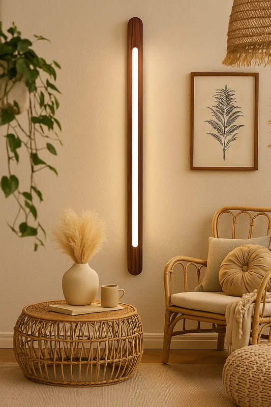 Vertical Wooden Wall Light – Minimalist Accent Lighting | Handcrafted by NixWoods - NixWoods