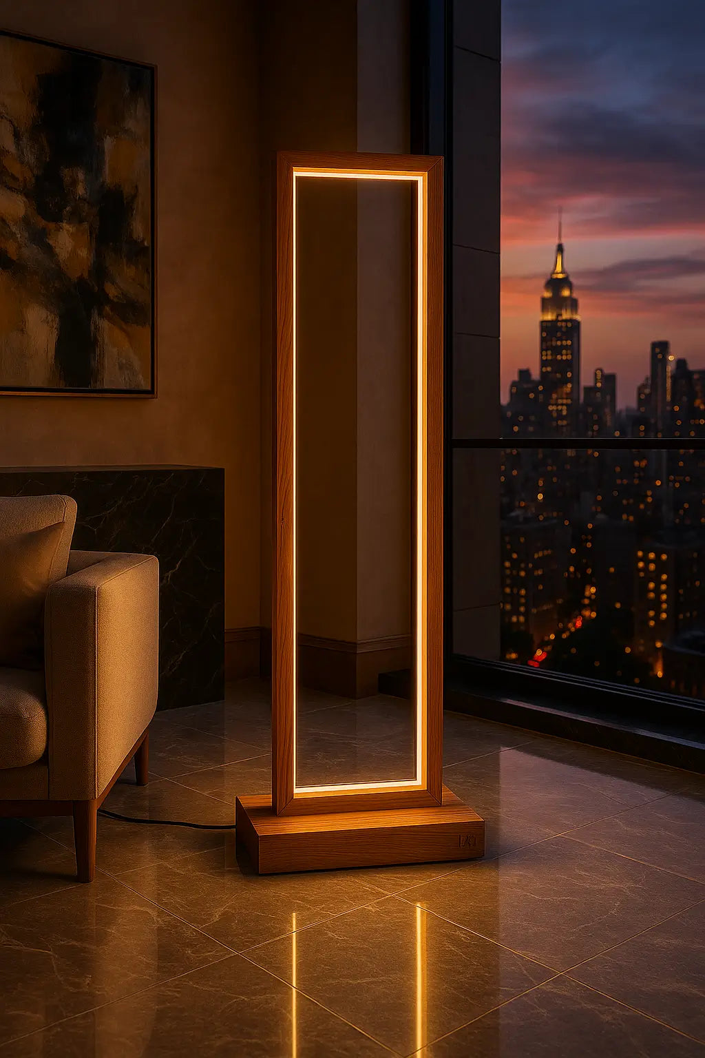 Tall Teak Wood Floor Lamp – A Statement of Warmth & Style