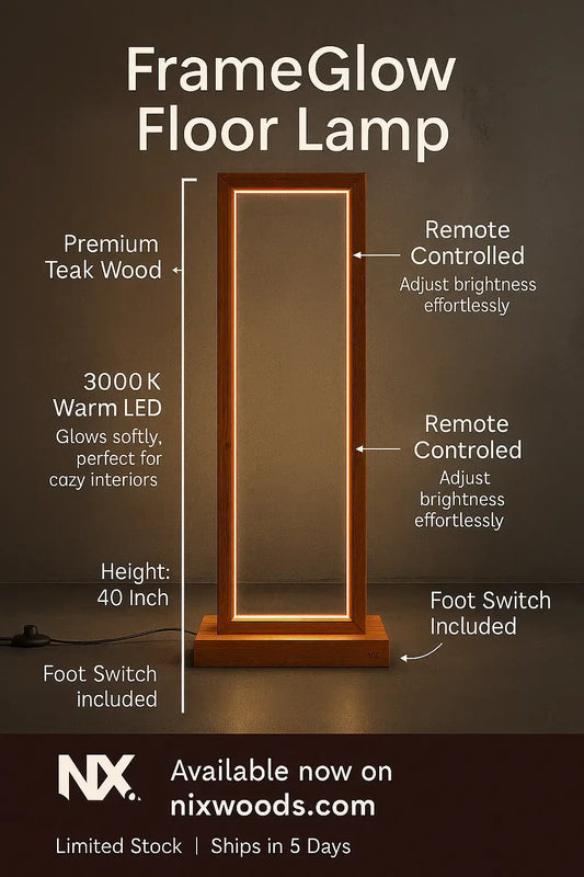 Tall Teak Wood Floor Lamp – A Statement of Warmth & Style - NixWoods
