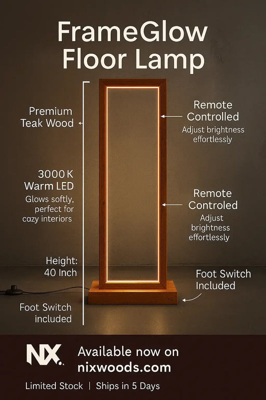 Tall Teak Wood Floor Lamp – A Statement of Warmth & Style - NixWoods