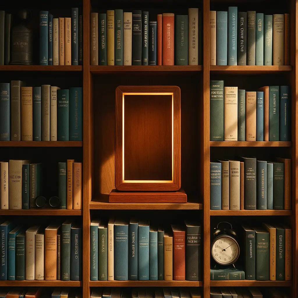 Aurora Frame Lamp – Handcrafted Rosewood Glow