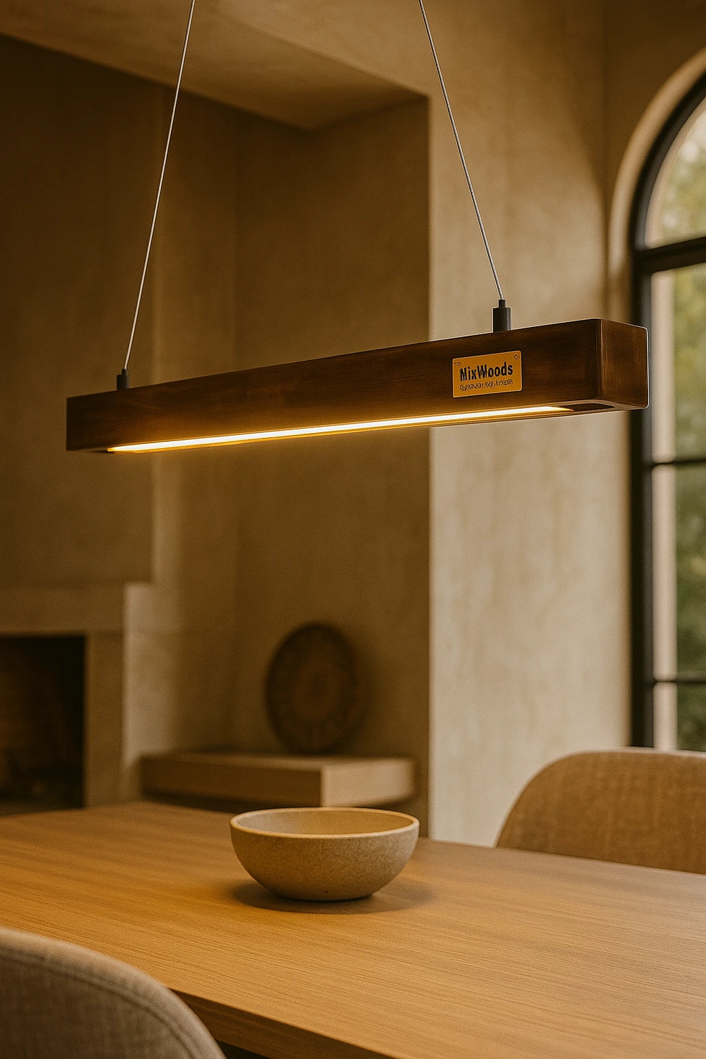 30 Inch Rosewood Hanging Light – Hollow Wooden Pendant for Modern Homes & Offices