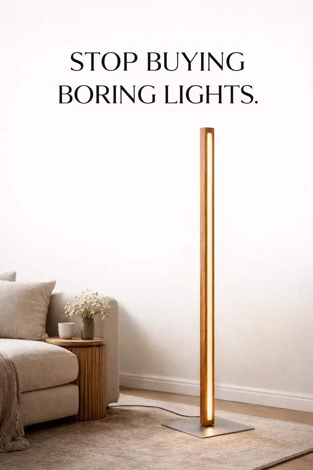 Scandinavian Teak Linear Floor Lamp - NixWoods