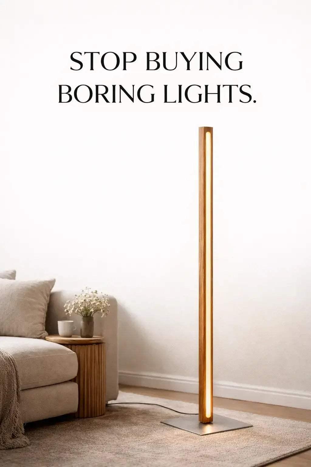 Scandinavian Teak Linear Floor Lamp - NixWoods