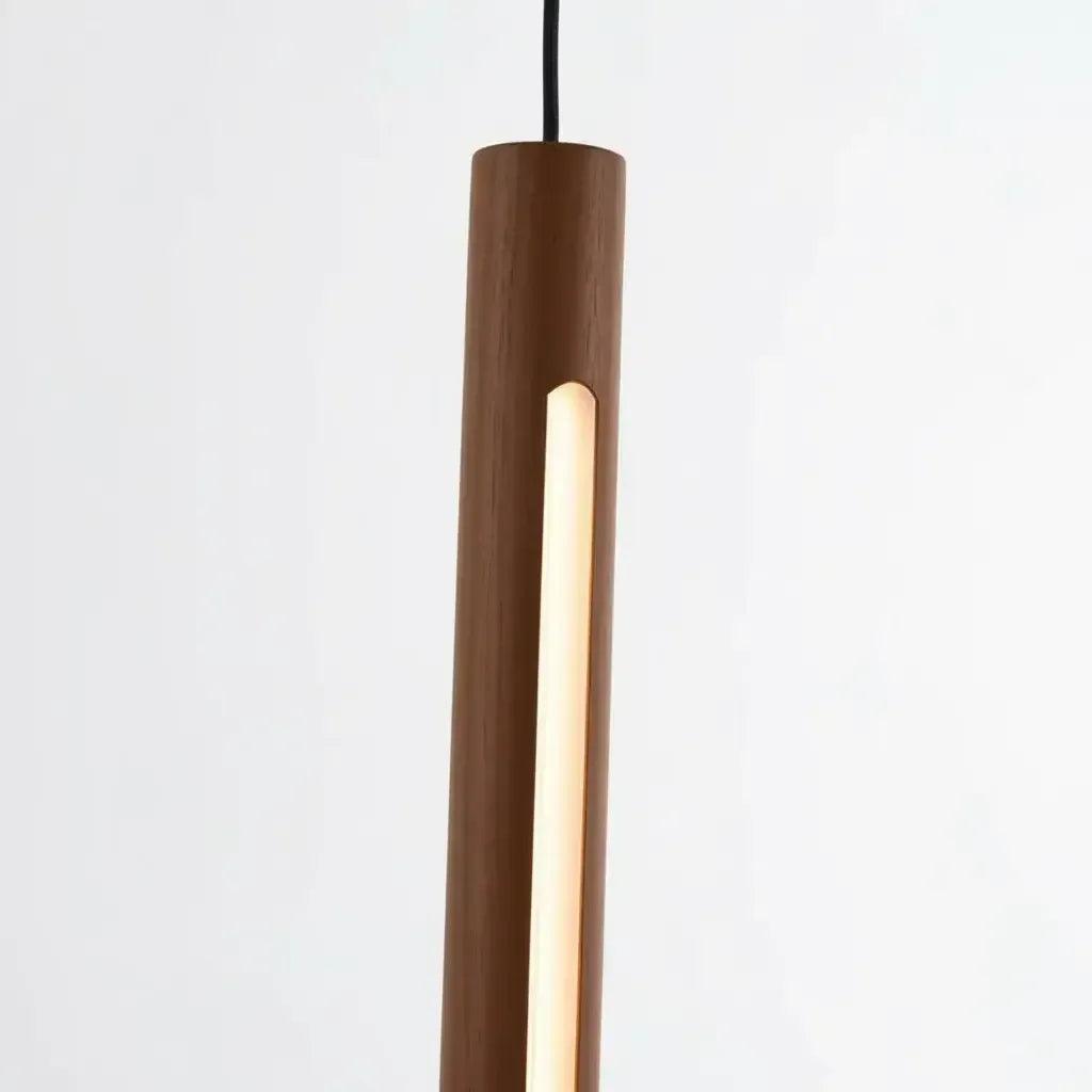 Modern Rosewood Vertical Pendant Lamp – Dimmable Wood Light | Nix Woods - NixWoods