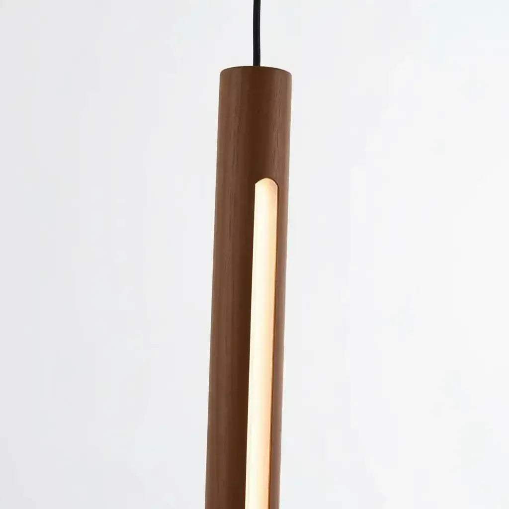 Modern Rosewood Vertical Pendant Lamp – Dimmable Wood Light | Nix Woods - NixWoods
