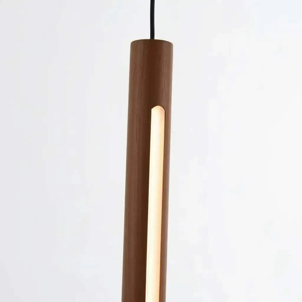Modern Rosewood Vertical Pendant Lamp – Dimmable Wood Light | Nix Woods - NixWoods