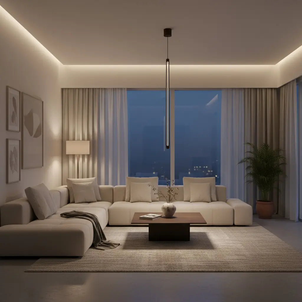 Modern Rosewood Vertical Pendant Lamp – Dimmable Wood Light | Nix Woods