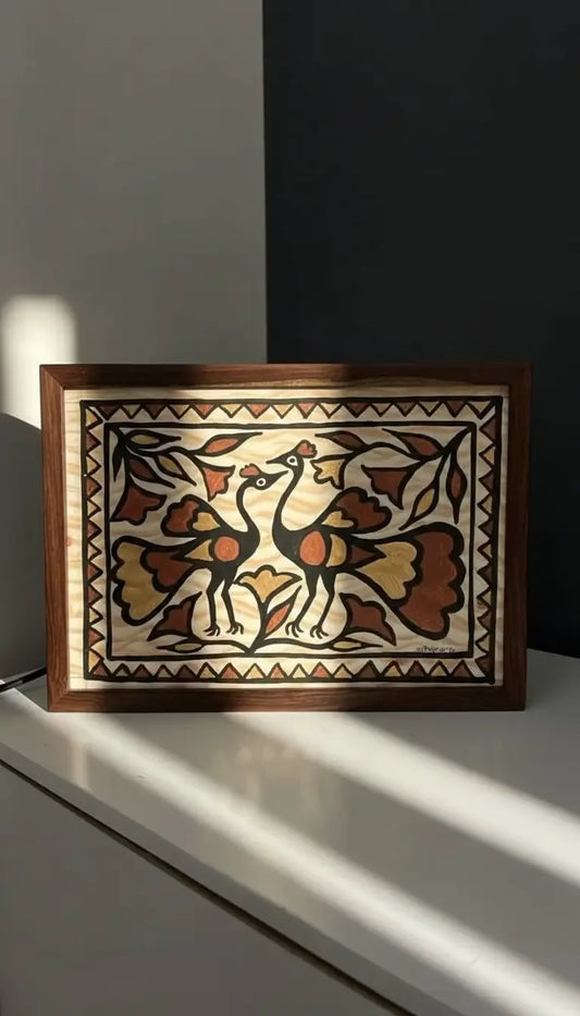 Sohrai Peacock Lamp - NixWoods