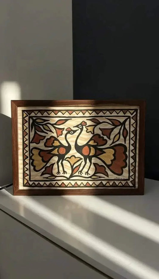 Sohrai Peacock Lamp - NixWoods