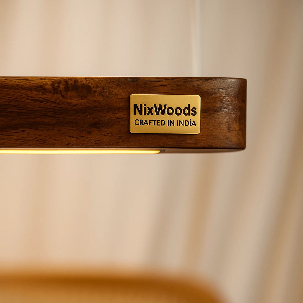 30 Inch Rosewood Hanging Light – Hollow Wooden Pendant for Modern Homes & Offices
