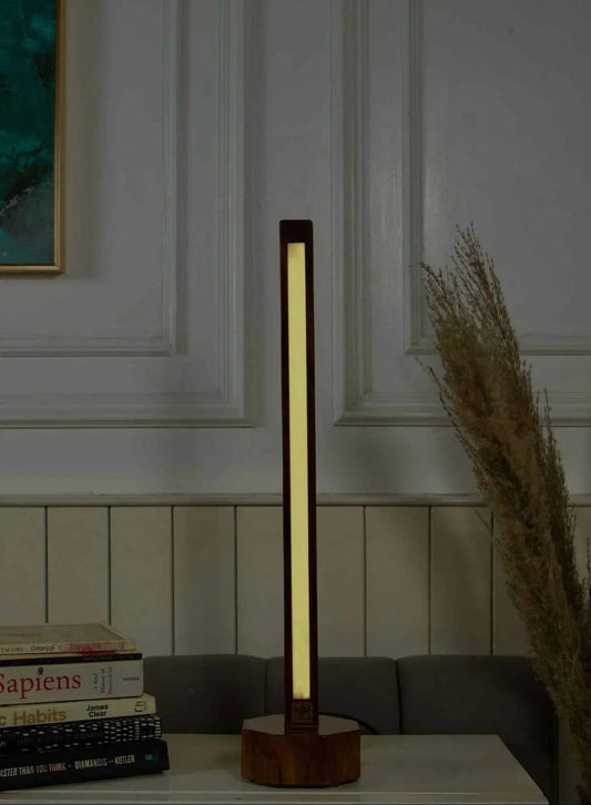 Compact Wooden Floor Lamp โ Subtle Charm with Small Rod Design - NixWoods