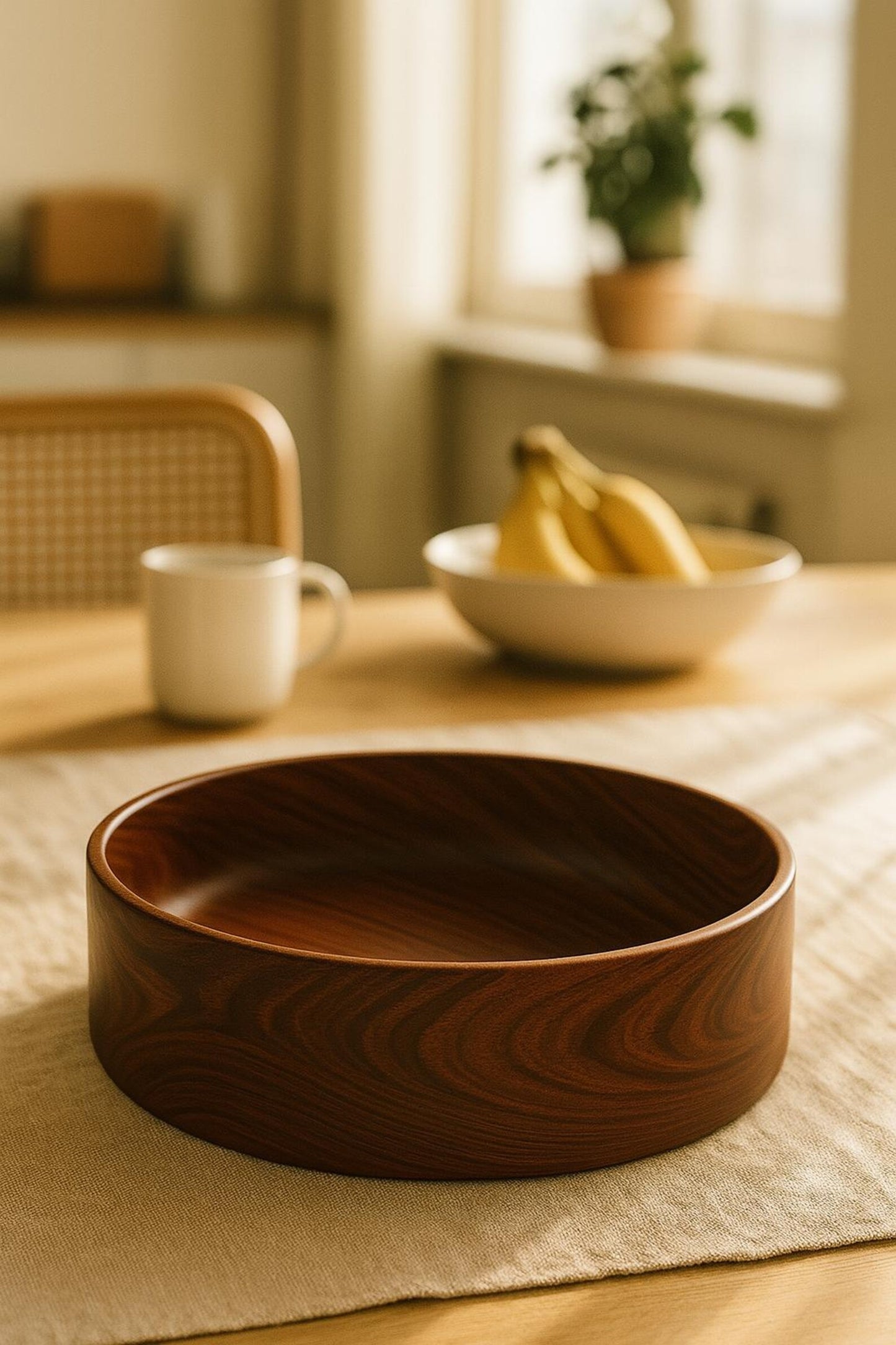 Rosewood Bowl – Decorative Wooden Centerpiece for Table or Entryway