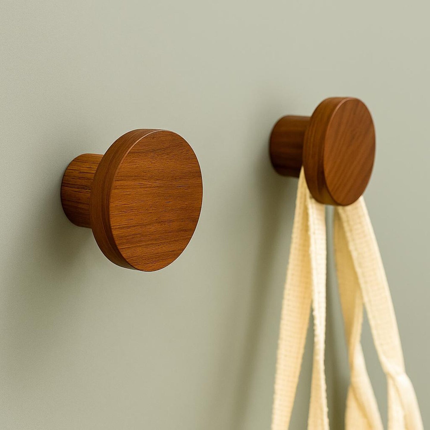 Matte Black/ Brown Wall Hook – Minimalist Modern Peg for Coats, Bags & Towels