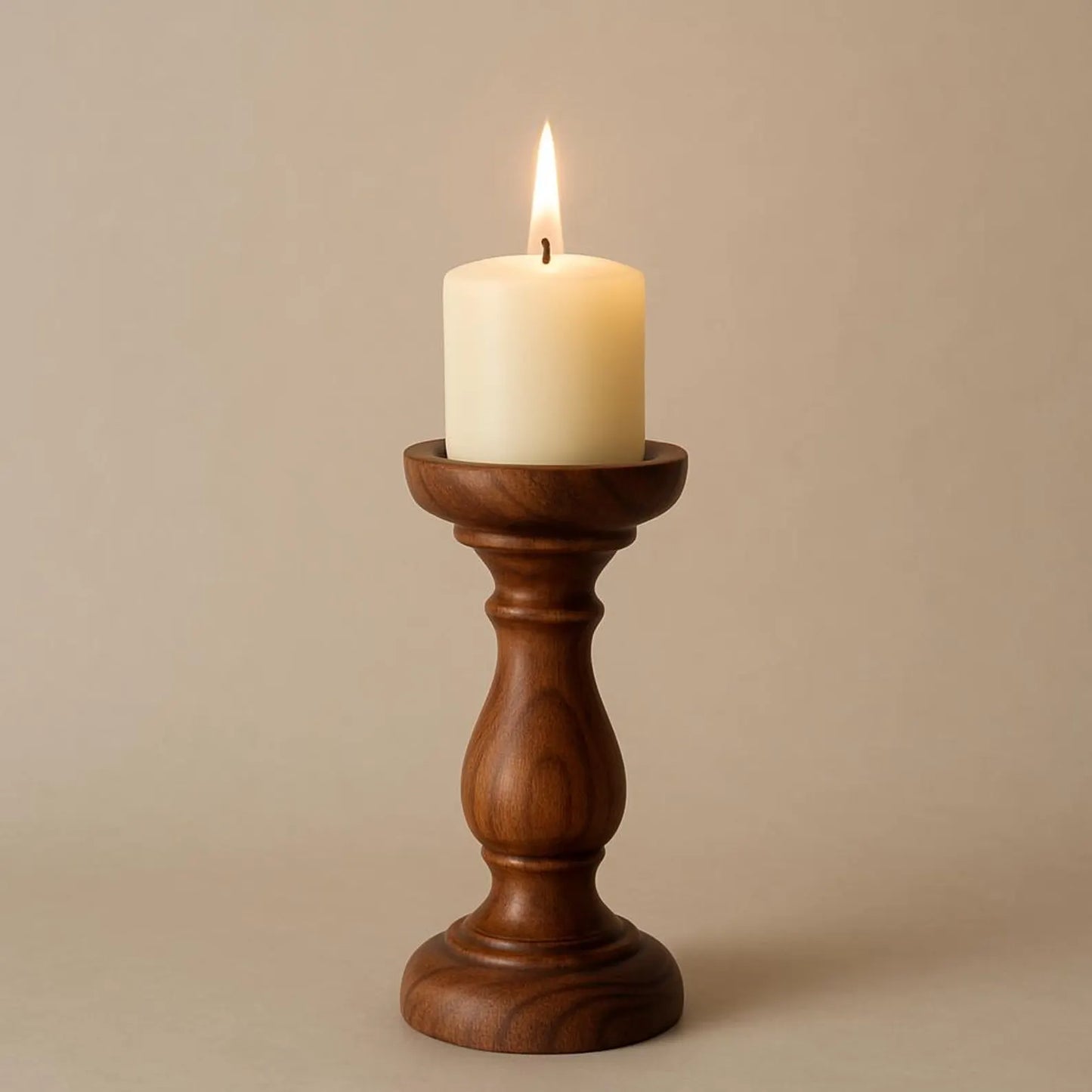 Modern Boho Candle Stand - Artisan Crafted from Solid Rosewood | Ethnic Home Decor