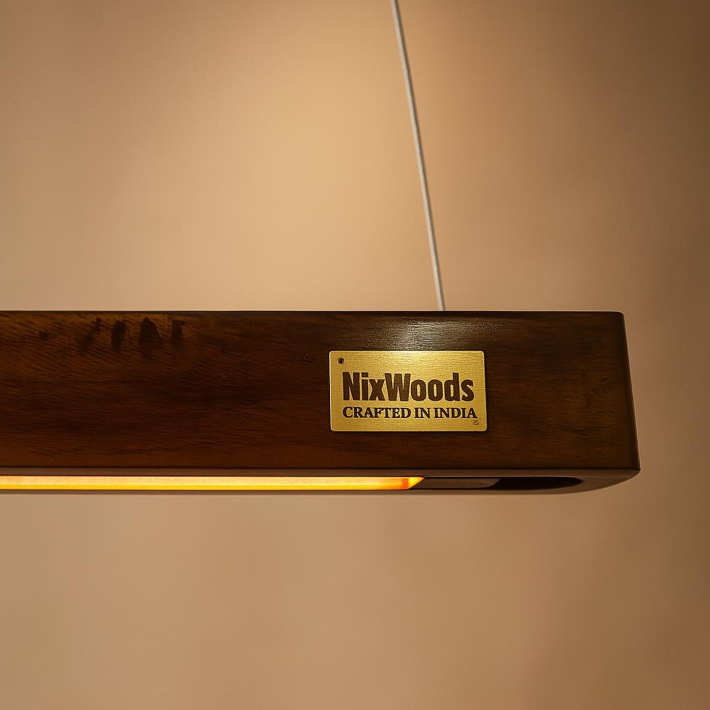 Rosewood Pendant Light – 30" Scandinavian Linear Design