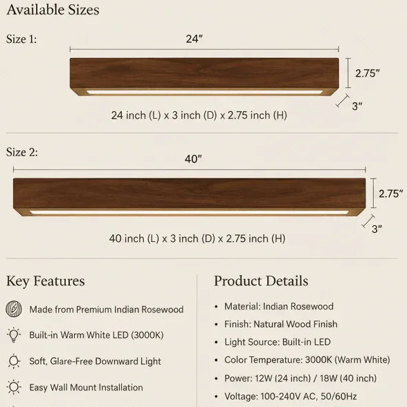 Indian Rosewood Wall Lamp — Store Image