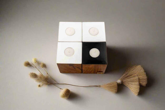 Modern Rosewood Tea Light Candle Holders - Set of 4 - NixWoods