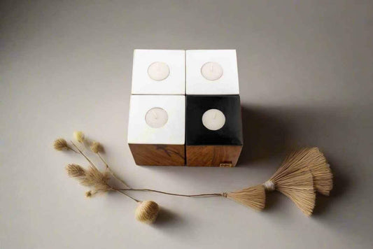 Modern Rosewood Tea Light Candle Holders - Set of 4 - NixWoods