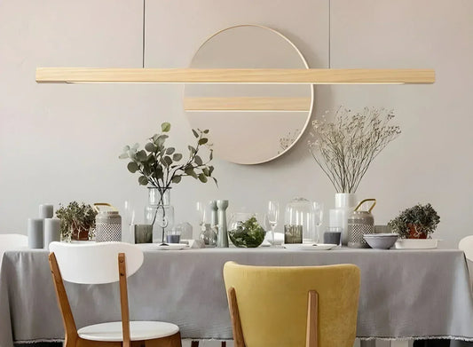 Pine Wood Pendant Light – Square Linear Hanging Light for Modern Homes & Offices - NixWoods