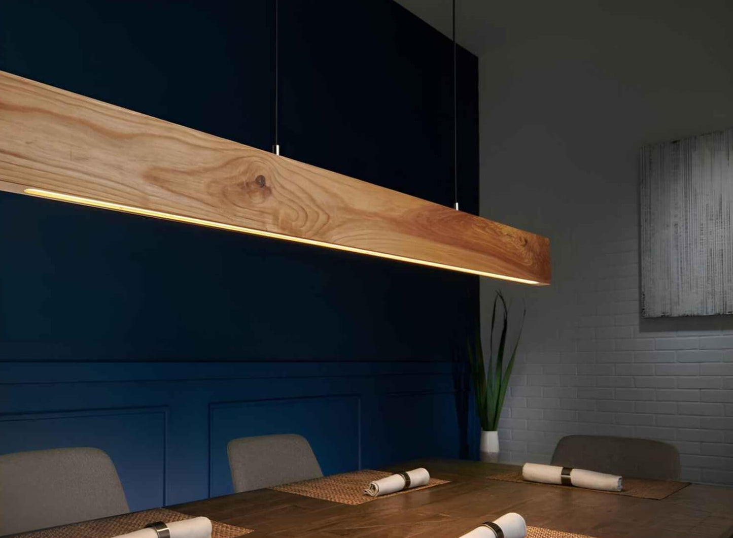 Pine Wood Pendant Light – Clean Rectangular Design for Home & Office - Adam Spirit