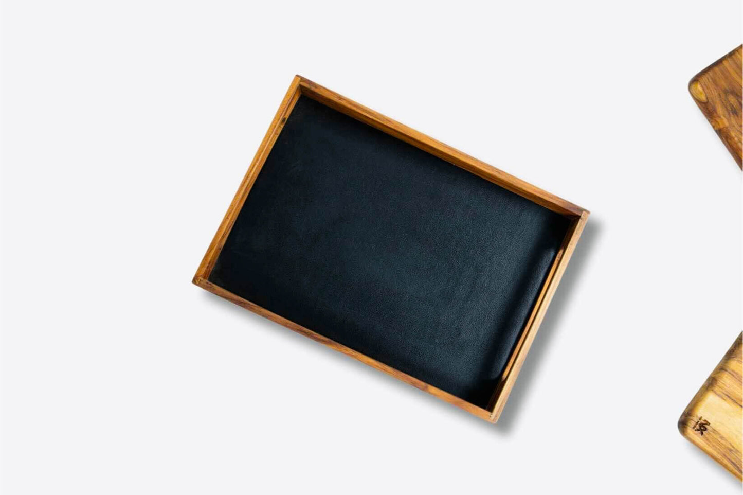 Premium Teak & Leather Tray – Stylish & Functional (Large) - Adam Spirit