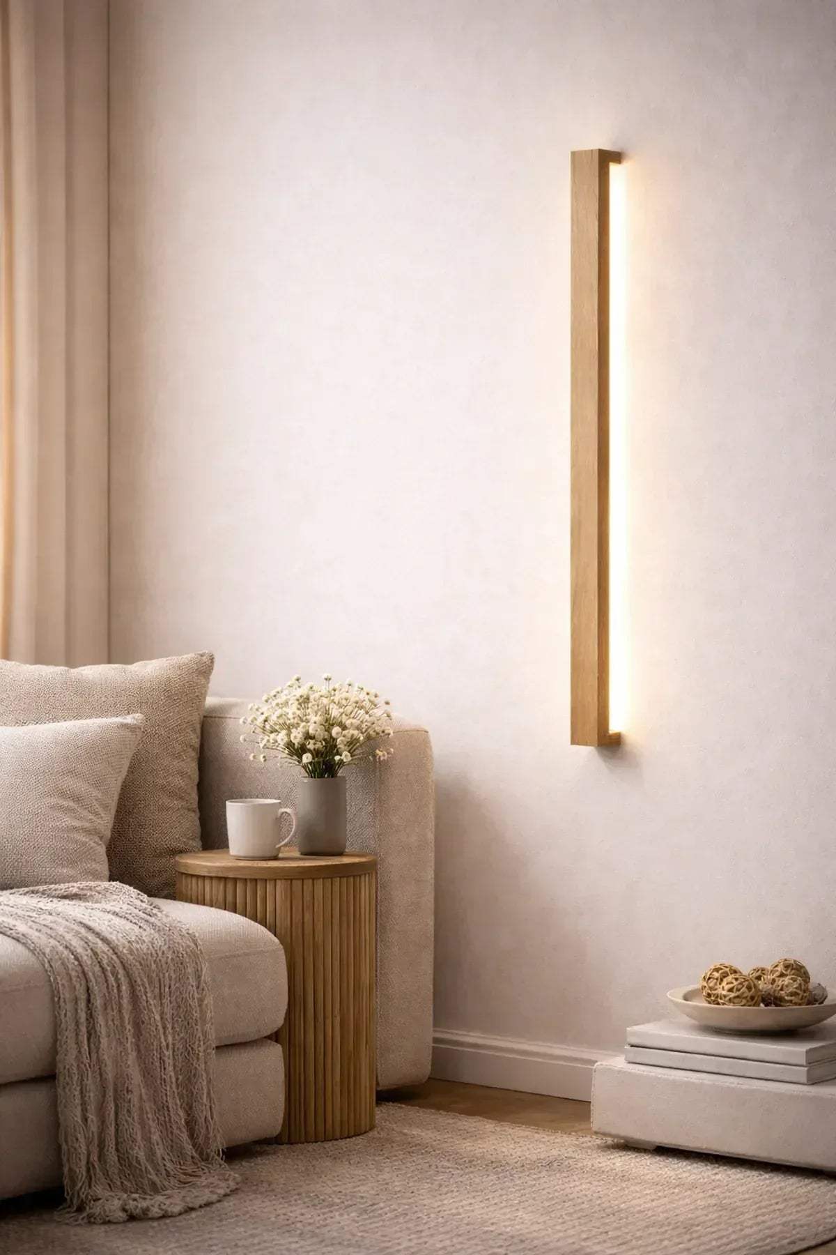 Nix Line – Solid Wood LED Wall Light (30”) - NixWoods
