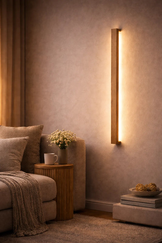 Nix Line – Solid Wood LED Wall Light (30”)