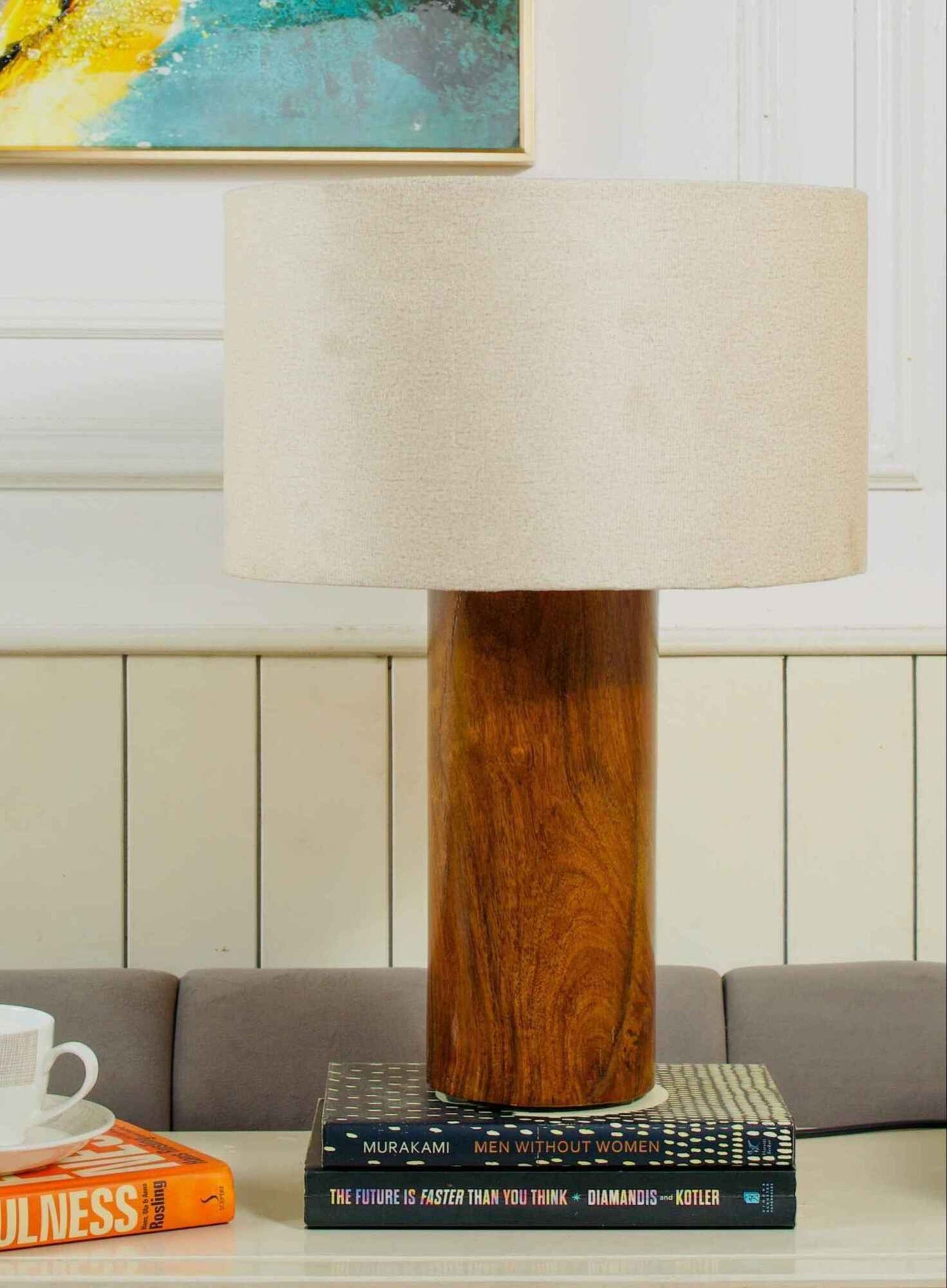 Rosewood Tall Table Lamp – White Shade - Adam Spirit