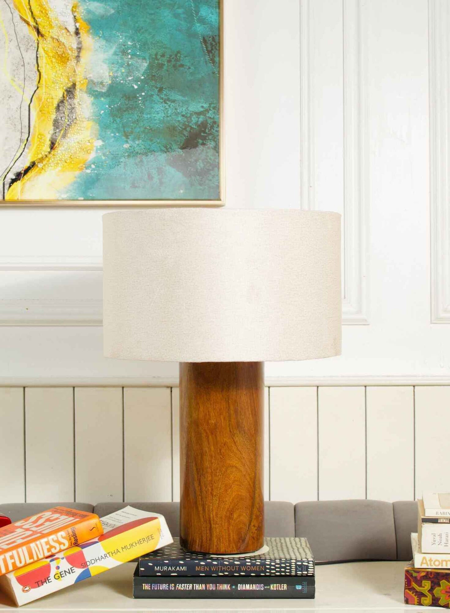 Rosewood Tall Table Lamp – White Shade - Adam Spirit