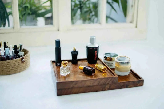 Rosewood Serving Tray – Set of 2 | Handcrafted Wooden Trays for Dining & Decor