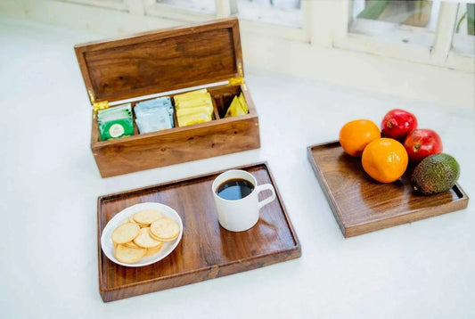 Rosewood serving tray set of 2