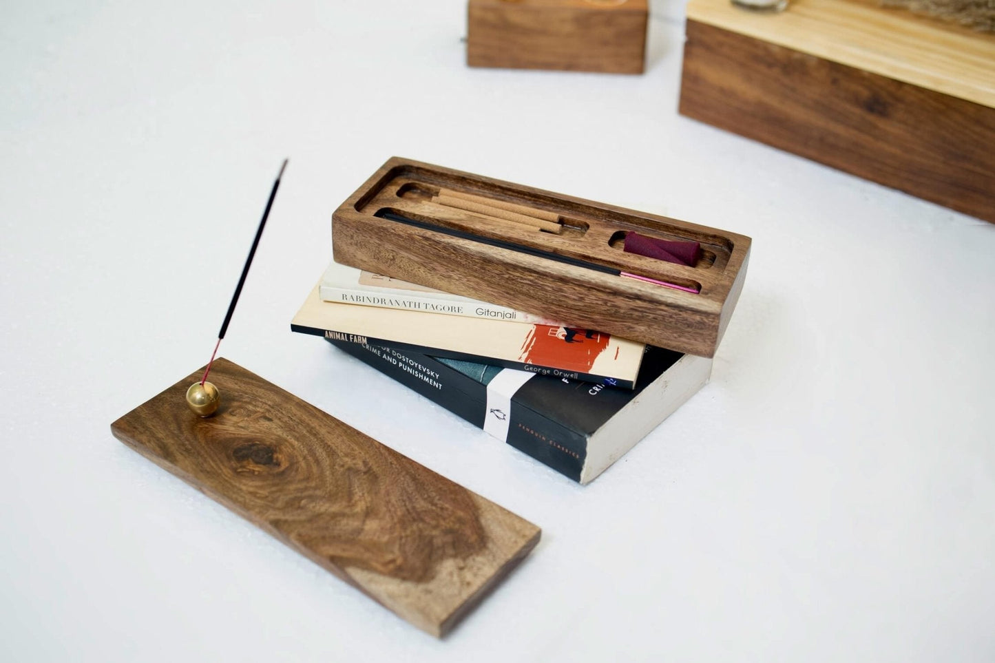 Teak Wood Incense Holder – Simple & Elegant Aroma Diffuser - Adam Spirit