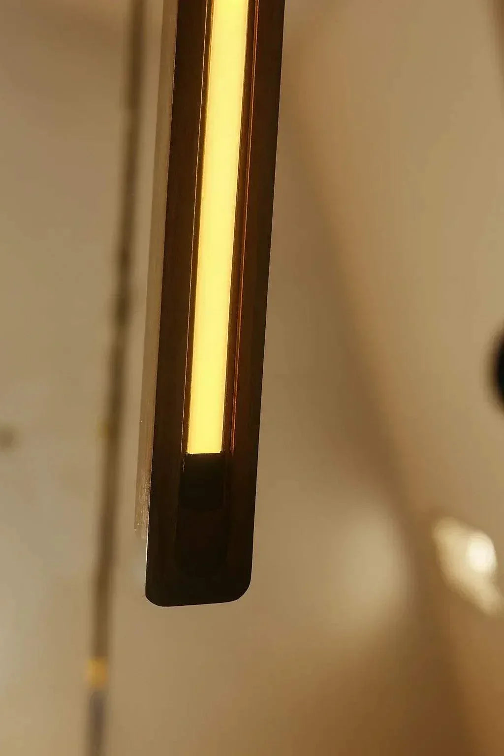 NixWoods Rosewood Halo 30 inch hollow wooden pendant light detail view