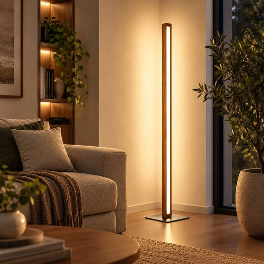 Scandinavian Teak Linear Floor Lamp NixWoods