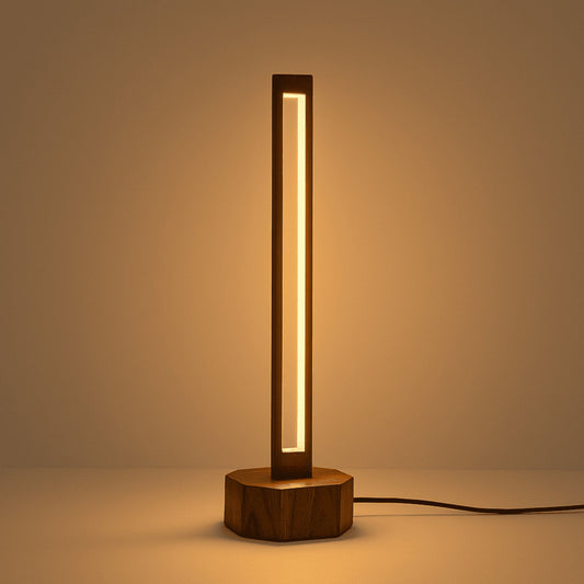 Wooden Compact Floor Lamp – Subtle Charm with Small Hollow Rod Design - NixWoods
