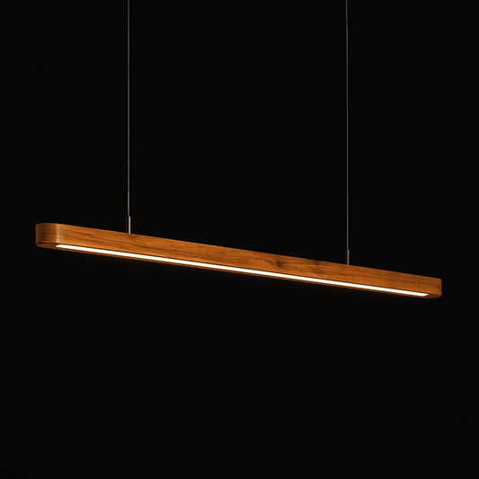 NordicPendant Light – Elegant Curved Design for Stylish Interiors - Teak Wood - NixWoods